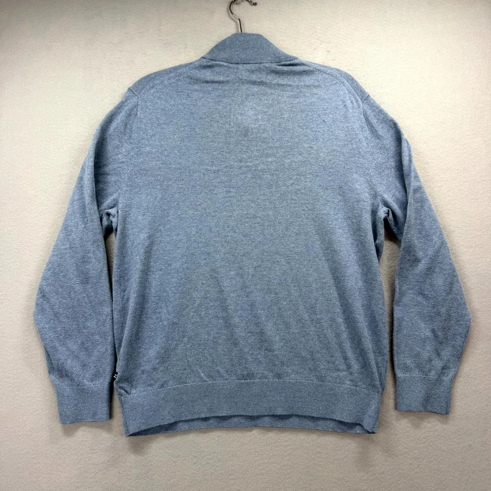 Nautica NavTech Quarter-Zip Sweater Mens Medium Light Blue Preppy Sweatshirt
